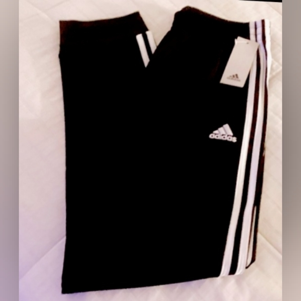 Kids New, Silky Feel Black Adidas 3 striped joggers 14/16, Bundle deals!